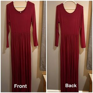 Burgundy Women Maxi Dress